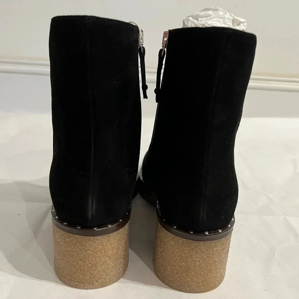 BRUGLIA Milano Ankle Boots EU 39 US 9 Black Comfort Suede NWB